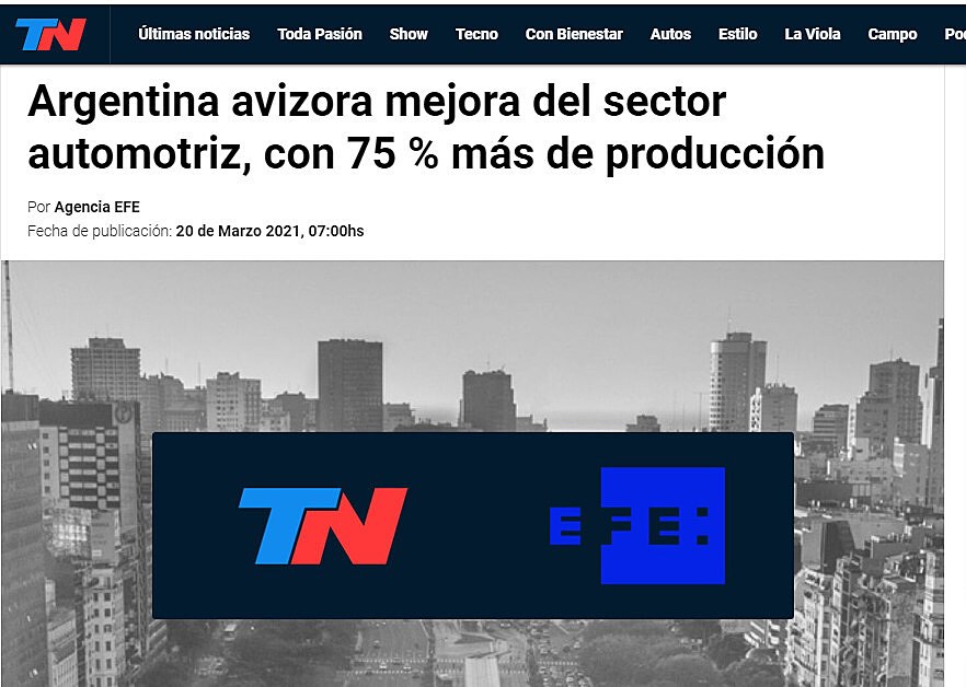 Argentina avizora mejora del sector automotriz, con 75 % ms de produccin